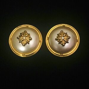 Vintage Avon Gold Button Clip-on Earrings